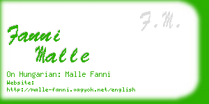 fanni malle business card